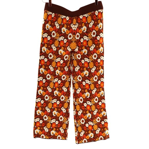 Compania Fantastica Knit Pants‎ Womens Brown Boho Hippie Retro Festival 70's NWT - Picture 3 of 12